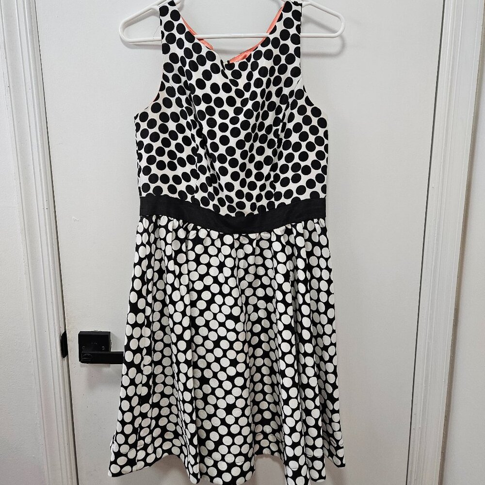 Julian Taylor Women's Sleeveless Polka Dot Fit and Flare Dress size 8